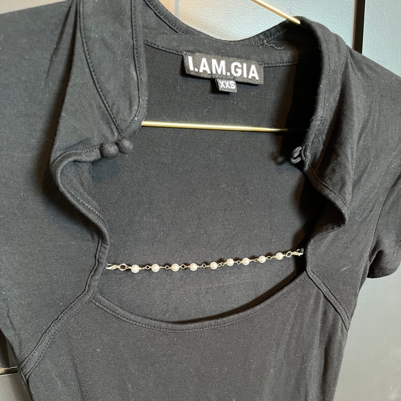 I AM GIA pearl necklace body con dress - Picture 3 of 10